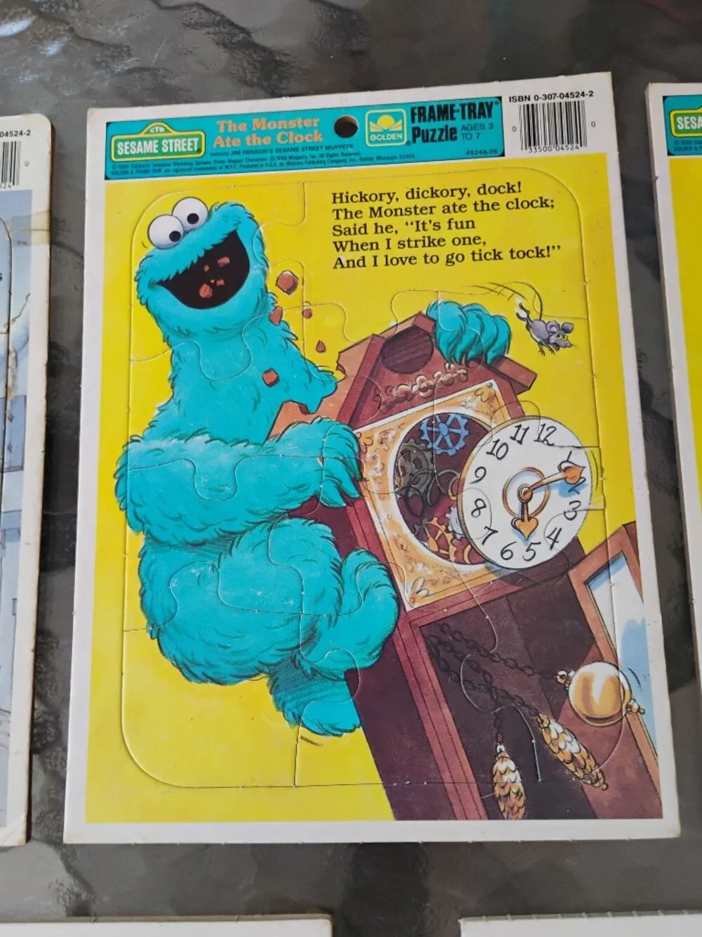 Vintage Sesame Street Puzzles, Set4 Bert & Ernie, Cookie Monster, Elmo, Grover